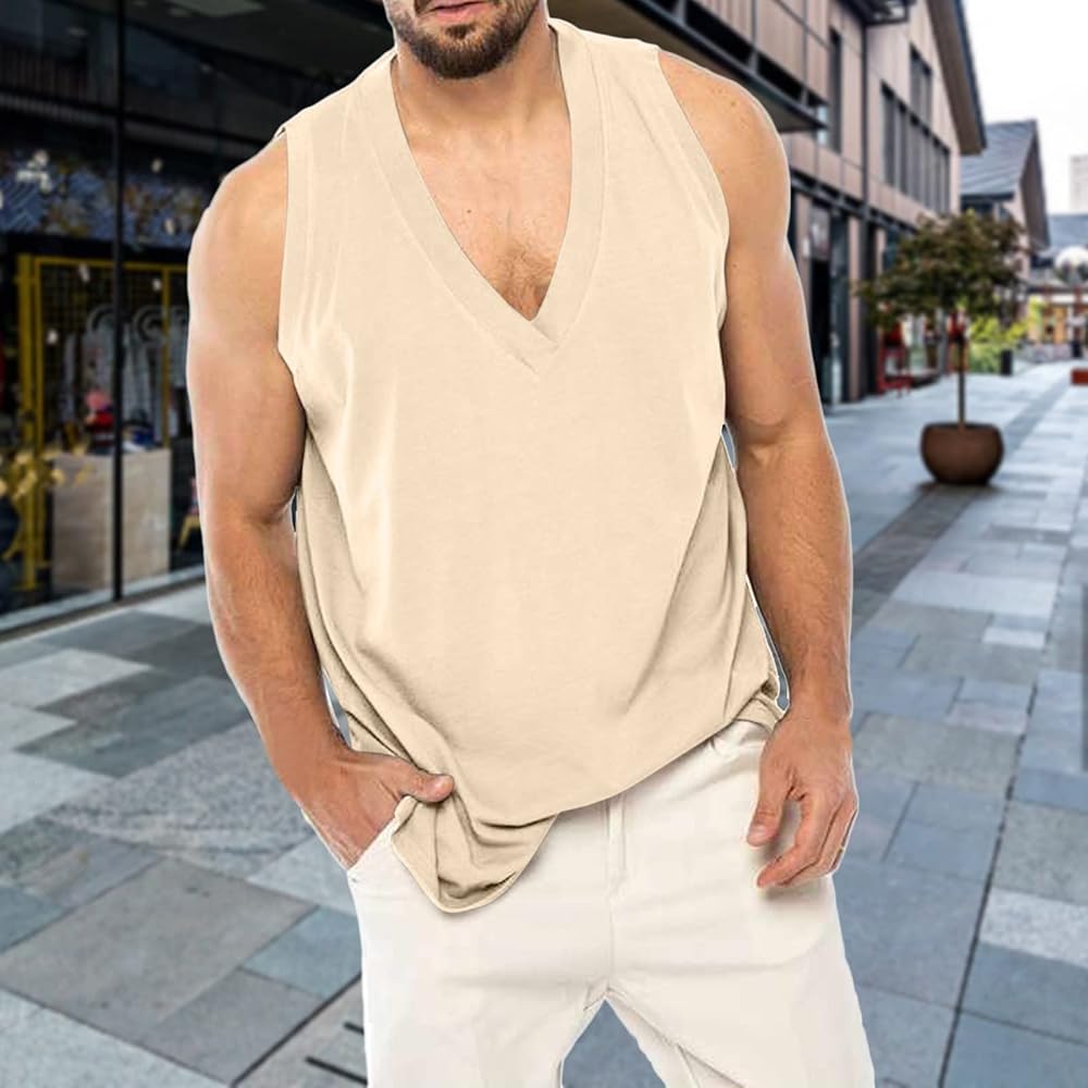 new now Sleeveless Shirt Mサイズ Large Size Summer New Solid Color Casual Round Neck Sports